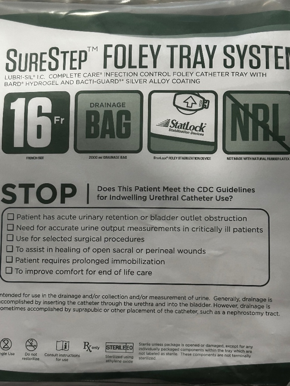 Bard Foley Tray System 16FR SureStep EXP 2028